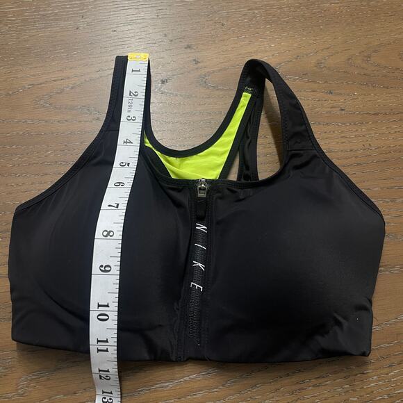 Nike Womens Shape Dri-fit Sports Bra Small Front Zip Athletic Logo Swoosh Gym - Picture 9 of 11